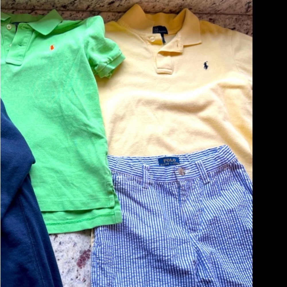 Boys Ralph Lauren Preppy Lot- 2 polos and seersucker shorts